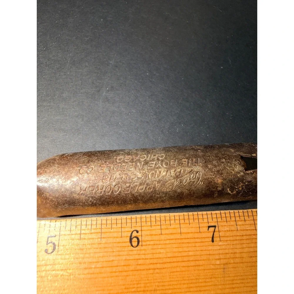 Antique Boye Needle Co Apple Corer Wood Handle Chicago Pat 1900's Primitive Tool